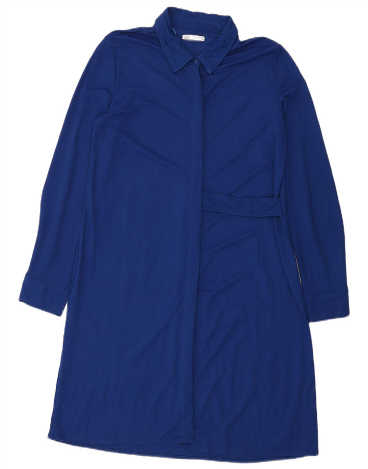 Zara Womens Shirt Dress UK 14 Medium Blue