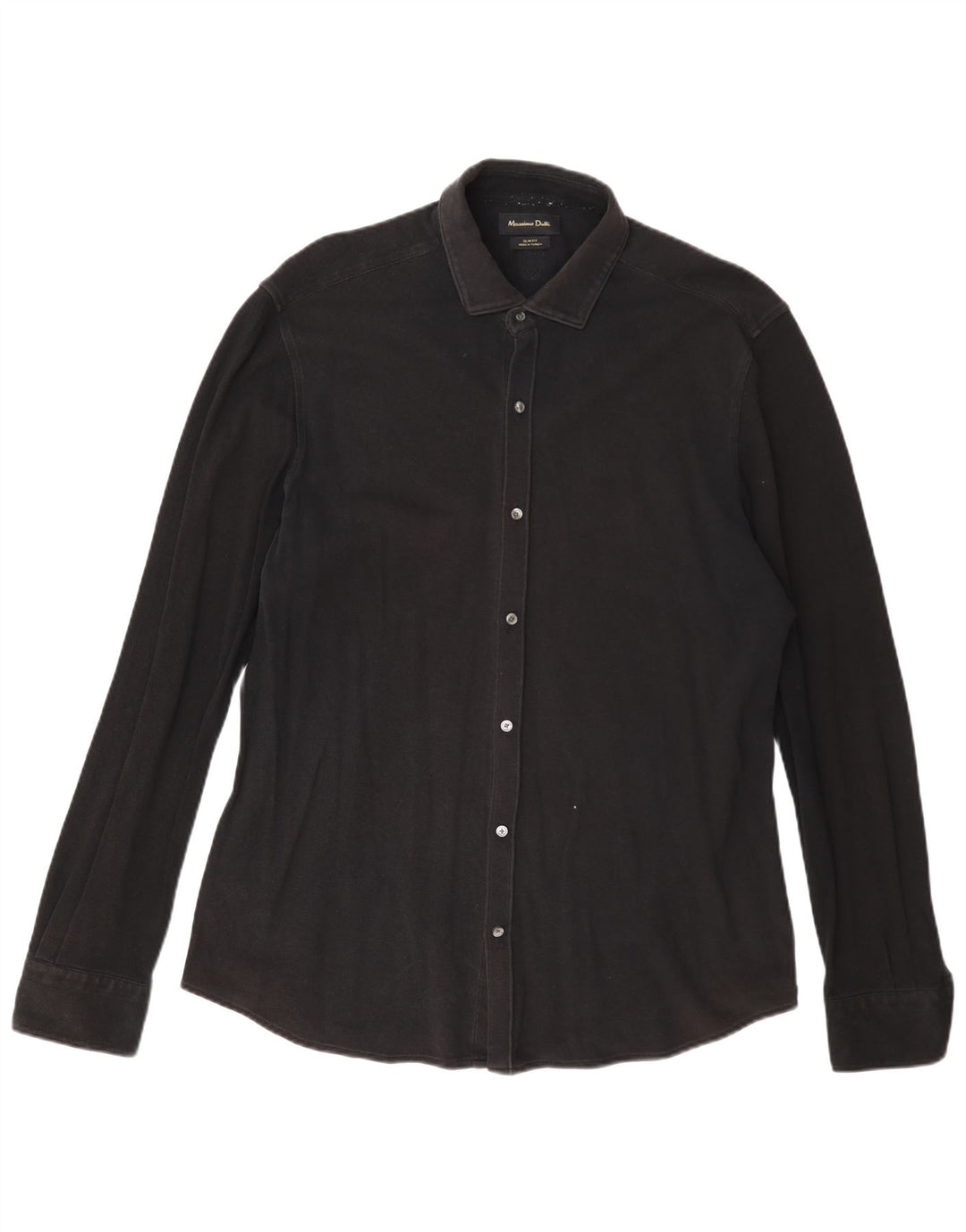 Massimo Dutti Mens Slim Fit Shirt XL Black