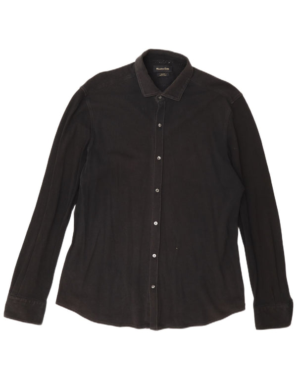 Massimo Dutti Mens Slim Fit Shirt XL Black