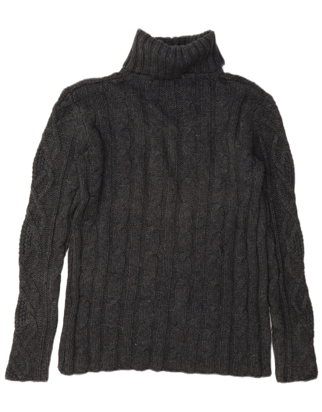 Eddie Bauer Womens Roll Neck Jumper Sweater UK 16 Large Grey Wool