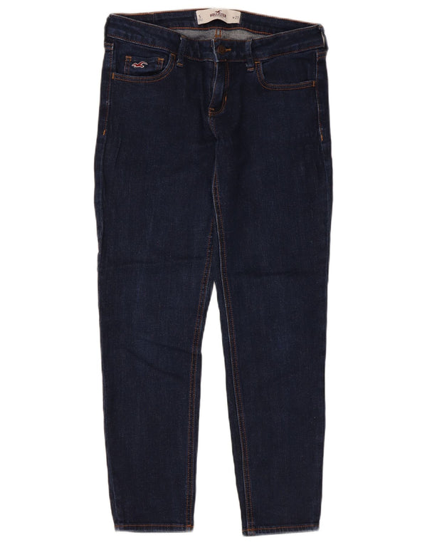 Hollister Womens Crop Slim Jeans US 5 Small W27 L25 Navy Blue Cotton