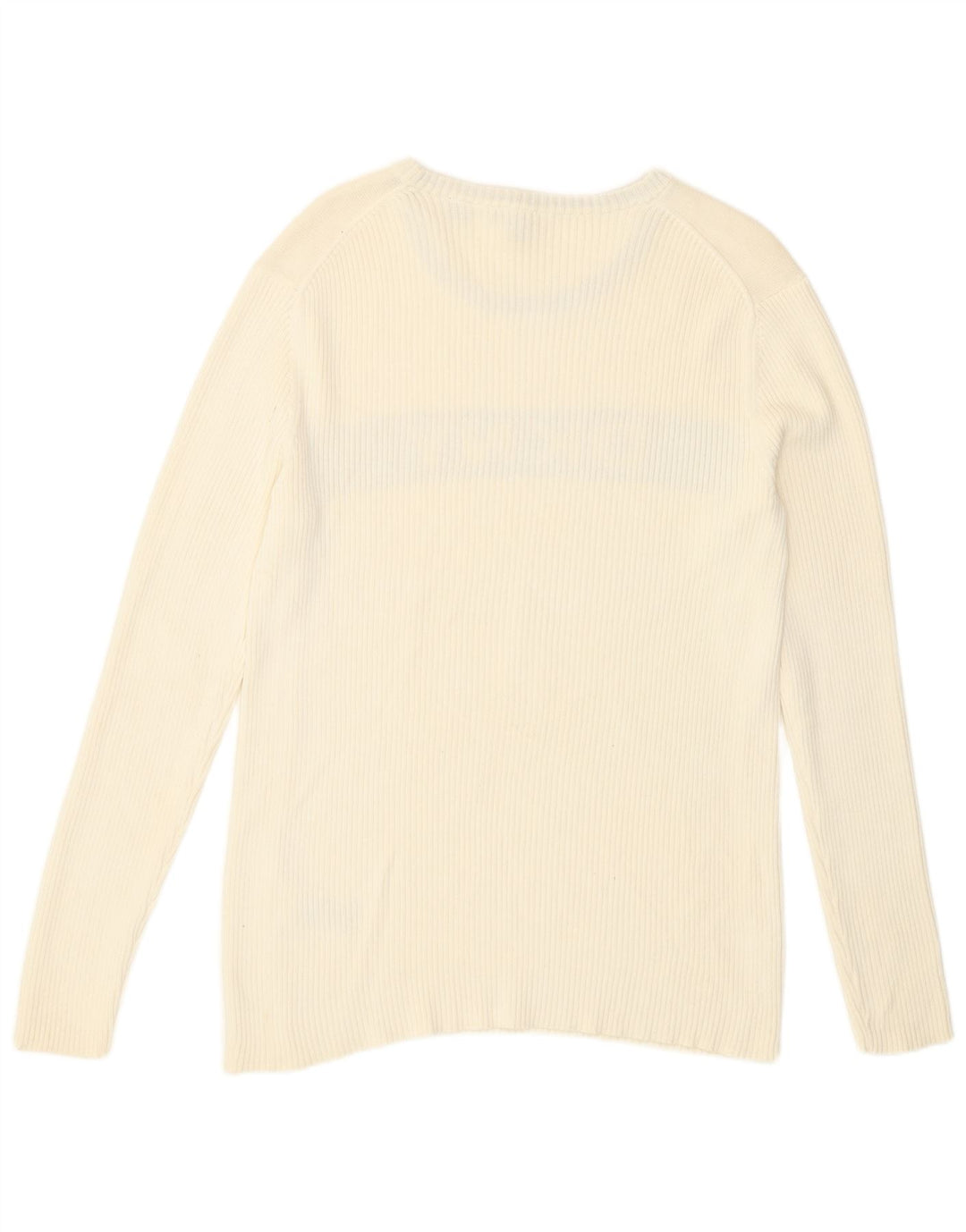Dkny Mens Graphic Boat Neck Jumper Sweater Medium White Colourblock Cotton