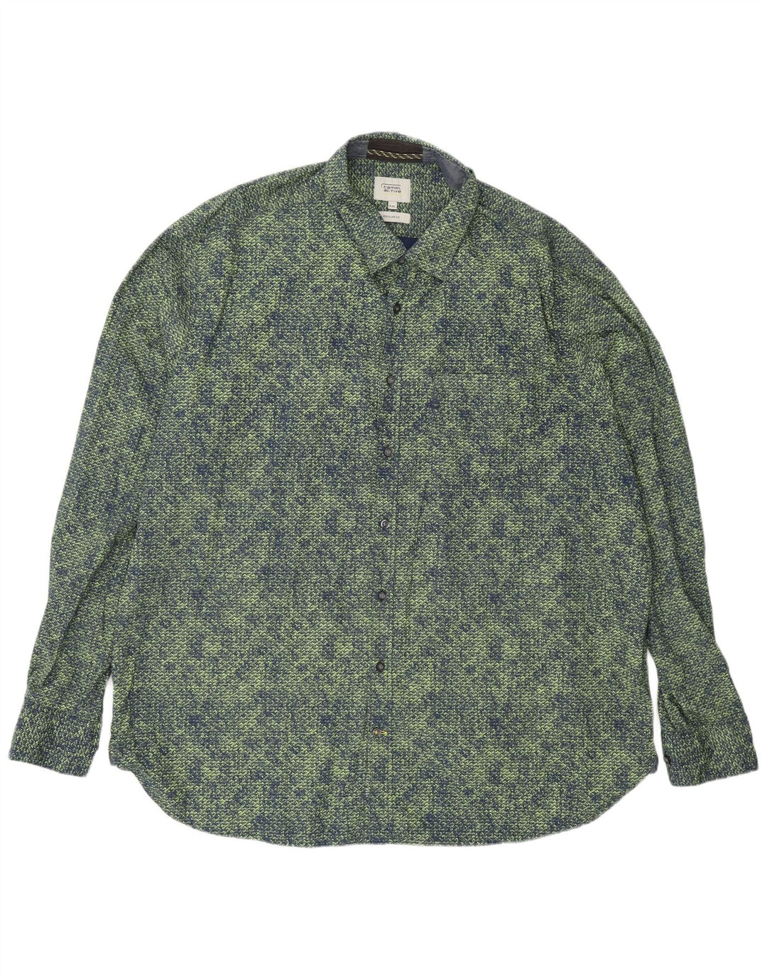 Camel Active Mens Regular Fit Shirt 2XL Green Geometric Cotton