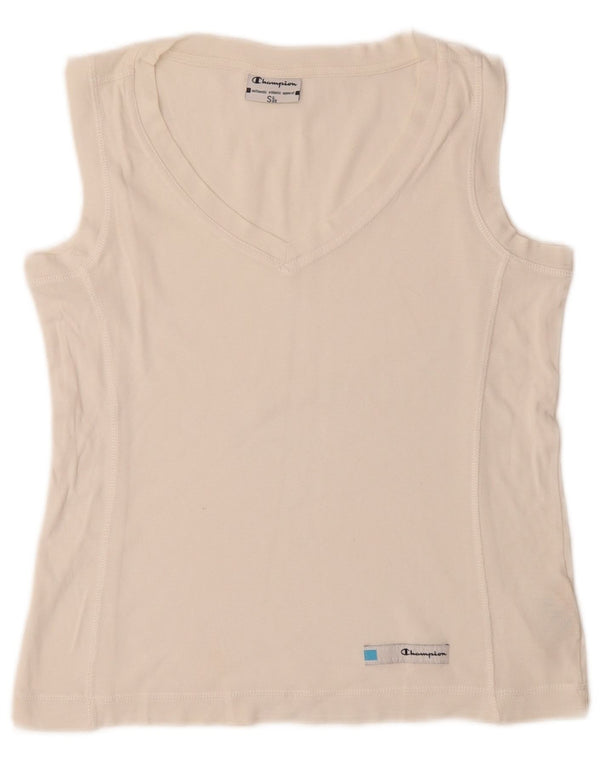 CHAMPION Womens Easy Fit Vest Top UK 10 Small White Cotton
