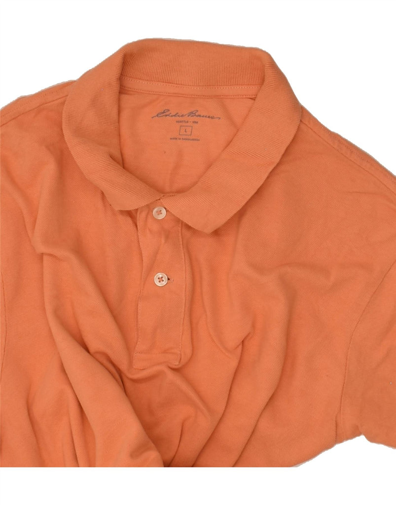 EDDIE BAUER Mens Polo Shirt Large Orange Cotton | Vintage Eddie Bauer | Thrift | Second-Hand Eddie Bauer | Used Clothing | Messina Hembry 