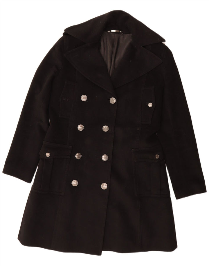 Dolce & Gabbana Womens Double Breasted Coat IT 46 Large Black Virgin Wool