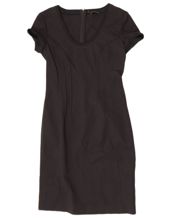 Emporio Armani Womens Sheath Dress IT 44 Medium Black Cotton