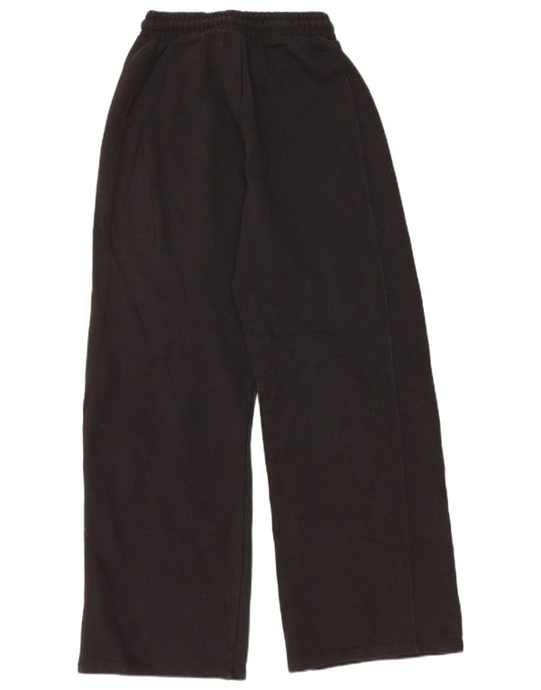 Zara Womens Wide Leg Tracksuit Trousers UK 8 Small  Black Cotton