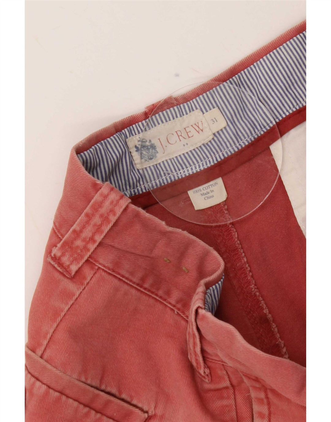 J. Crew Mens Chino Shorts Medium W31 Red Cotton