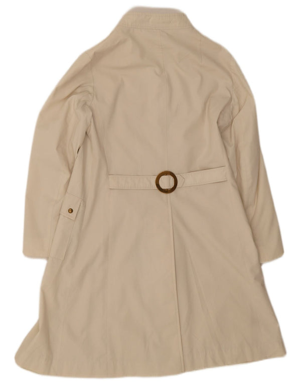 Vintage Womens Overcoat UK 14 Medium Beige Cotton