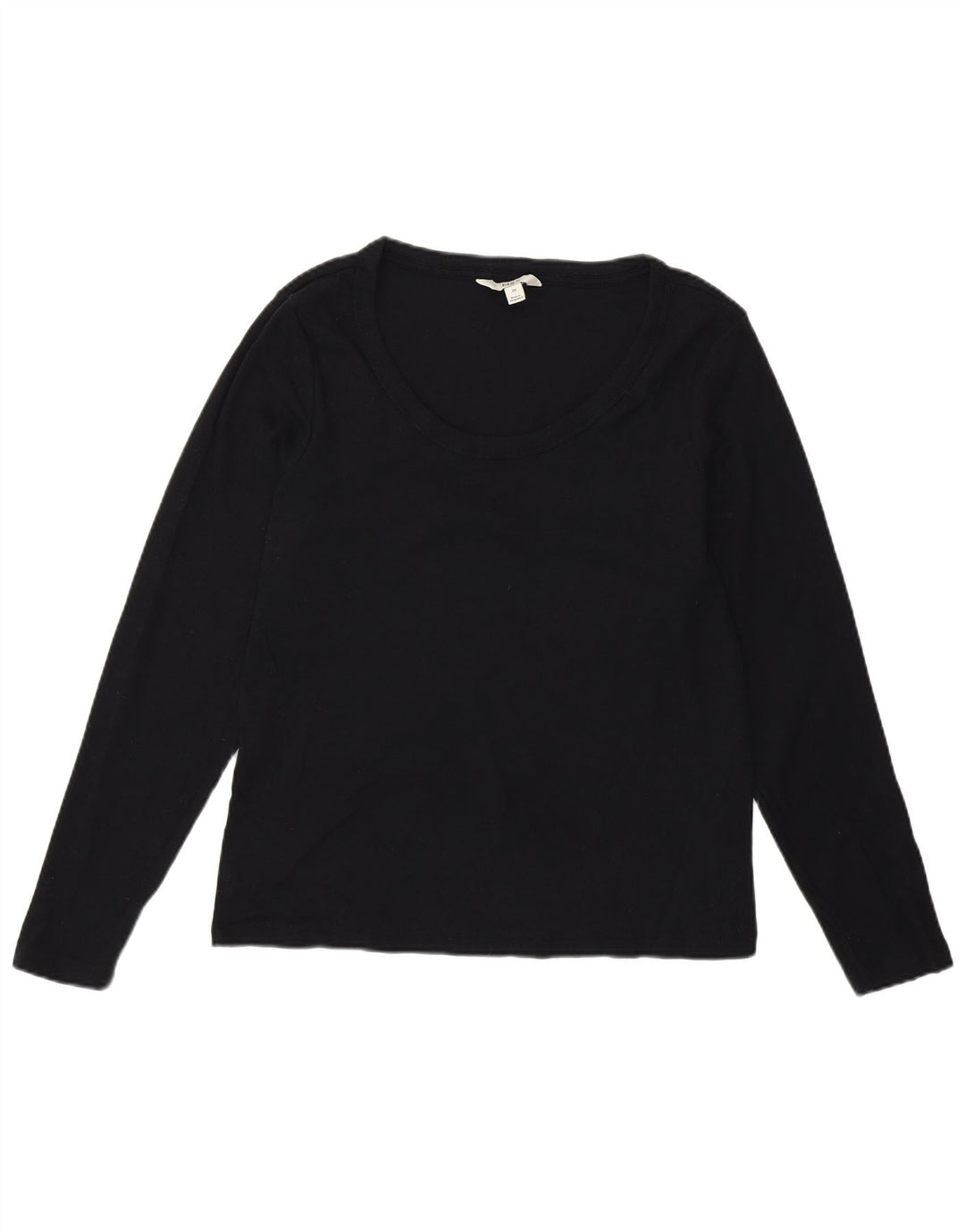 Marks & Spencer Womens Top Long Sleeve UK 20 2XL Black Cotton