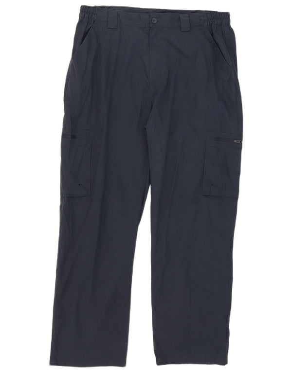 Mountain Warehouse Mens Straight Cargo Trousers W36 L29 Navy Blue Polyester