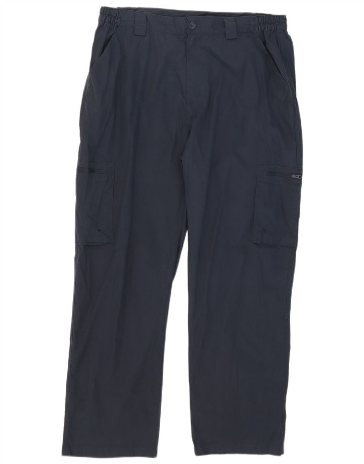 Mountain Warehouse Mens Straight Cargo Trousers W36 L29 Navy Blue Polyester