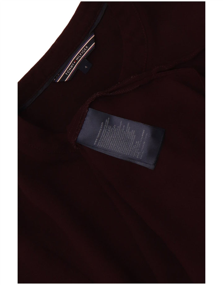 Tommy Hilfiger Womens Long Sleeve Blouse Top US 4 Small Burgundy Polyester