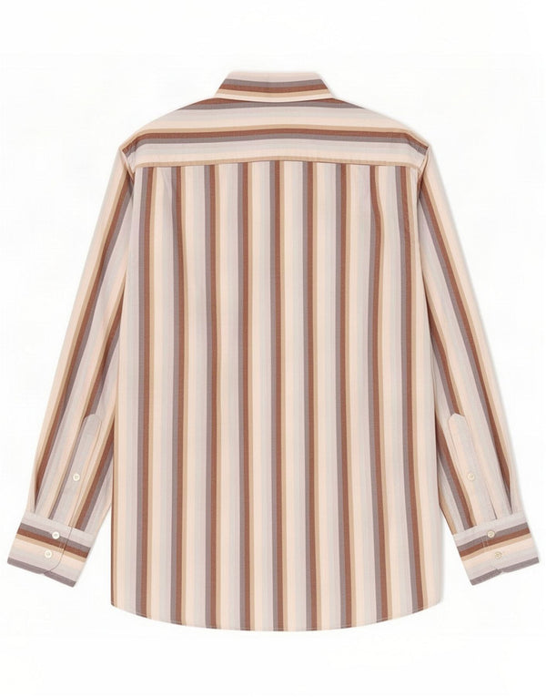 Pierre Cardin Mens Shirt Size 41 Large Multicoloured Striped Cotton