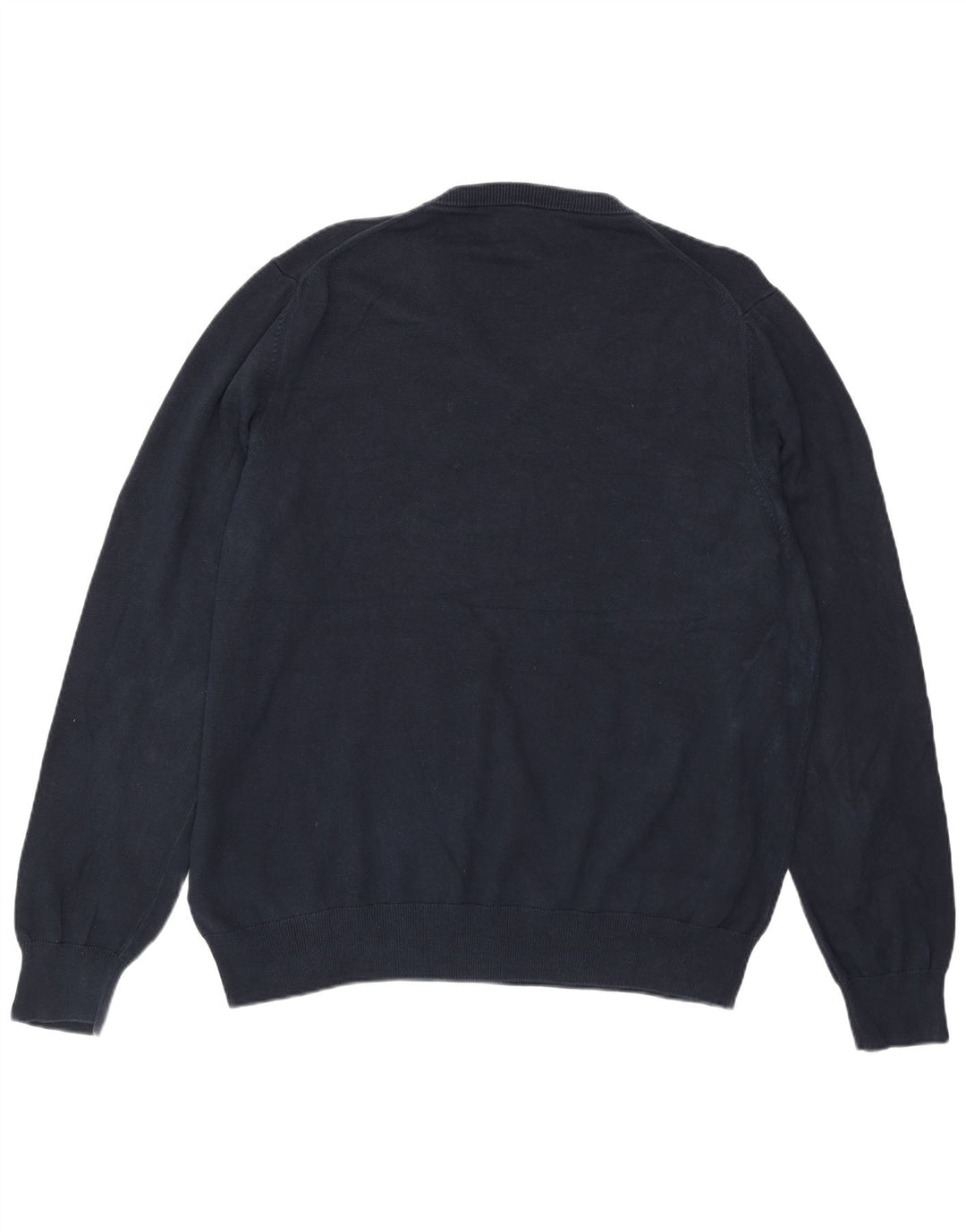 Marks & Spencer Mens V-Neck Jumper Sweater XL Navy Blue Cotton