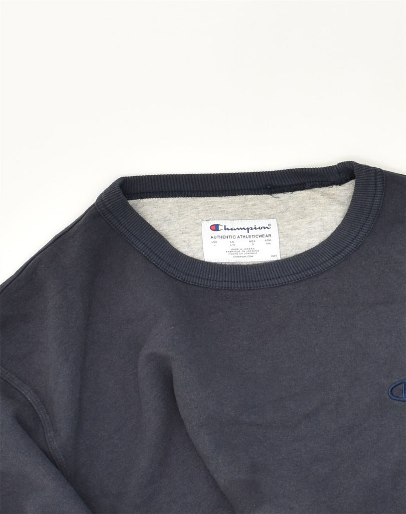 CHAMPION Mens Sweatshirt Jumper Large Blue Cotton | Vintage Champion | Thrift | Second-Hand Champion | Used Clothing | Messina Hembry 