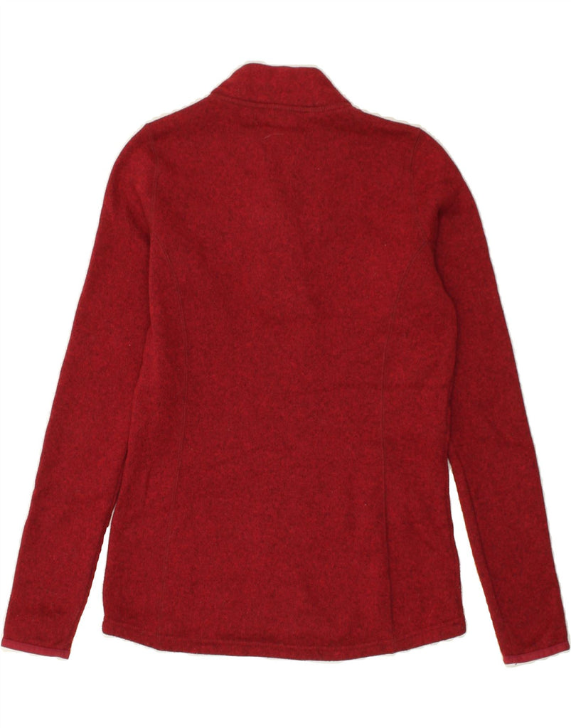 EDDIE BAUER Womens Shawl Neck Jumper Sweater UK 10 Small Red Polyester | Vintage Eddie Bauer | Thrift | Second-Hand Eddie Bauer | Used Clothing | Messina Hembry 