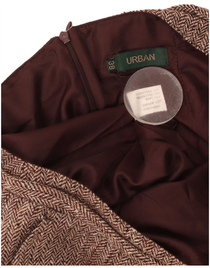 Vintage Womens Straight Skirt EU 38 Medium W30  Burgundy Herringbone Wool