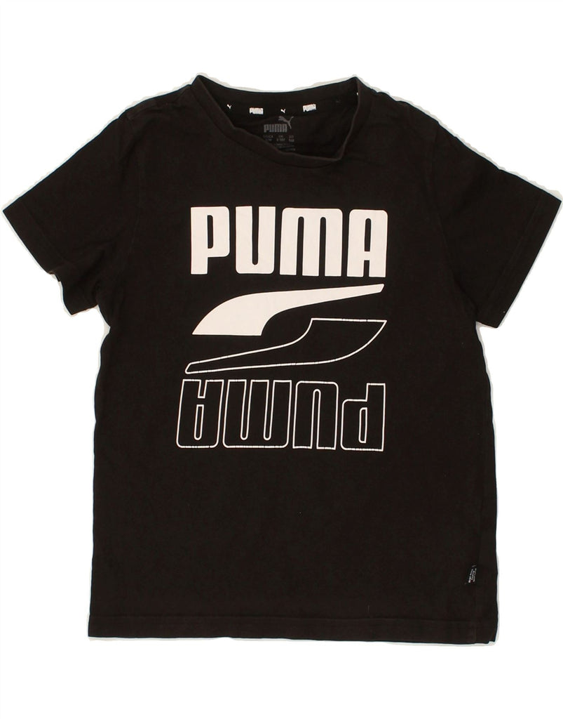 PUMA Boys Graphic T-Shirt Top 9-10 Years Black Cotton | Vintage Puma | Thrift | Second-Hand Puma | Used Clothing | Messina Hembry 