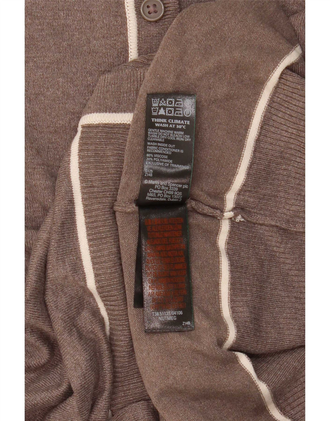 Marks & Spencer Womens Cardigan Sweater UK 10 Small Brown Viscose