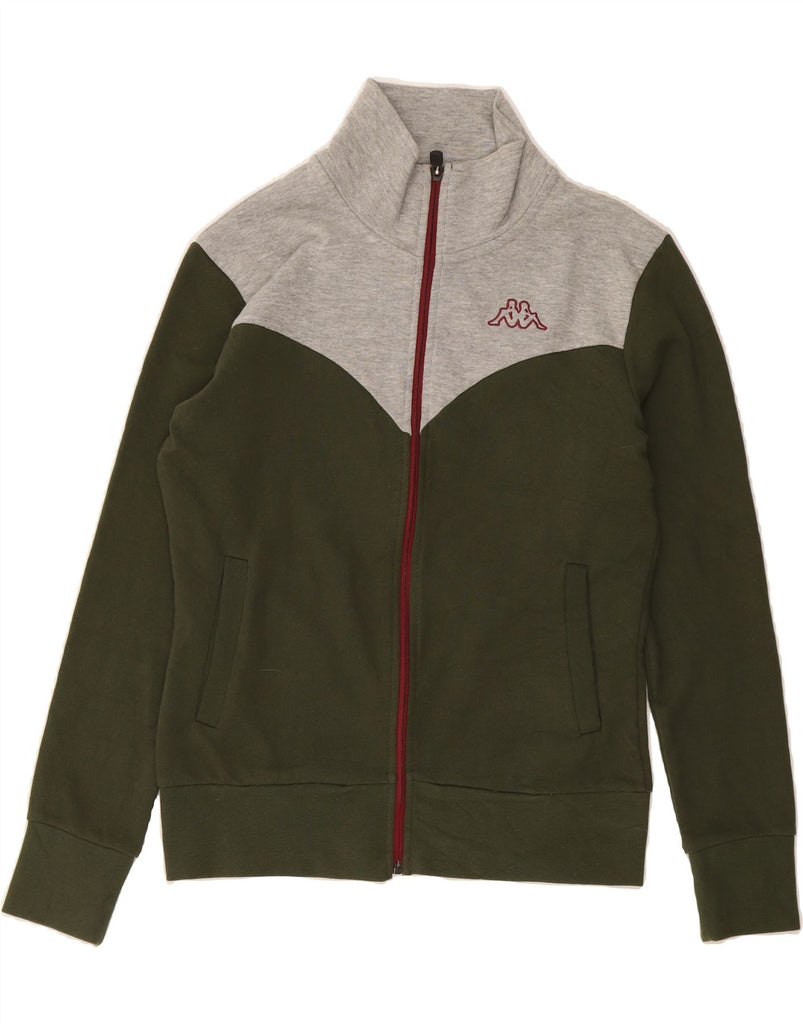 KAPPA Womens Tracksuit Top Jacket UK 14 Large Green Colourblock Vintage Kappa and Second-Hand Kappa from Messina Hembry 