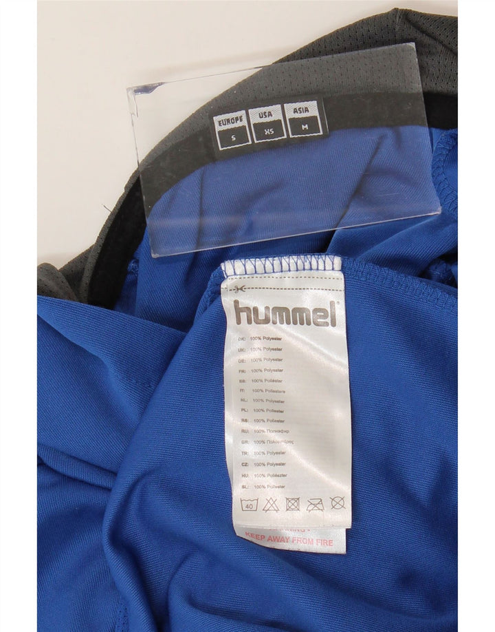 Hummel Mens Graphic Hoodie Jumper Small Blue Polyester