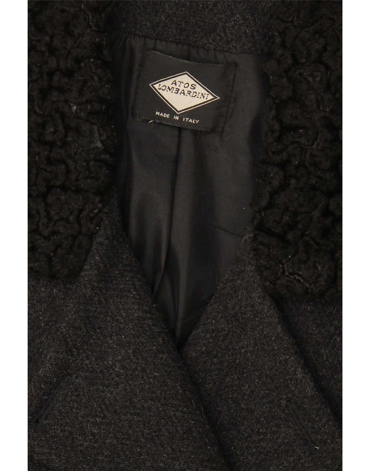 Atos Lombardini Womens Double Breasted Coat UK 12 Medium Black