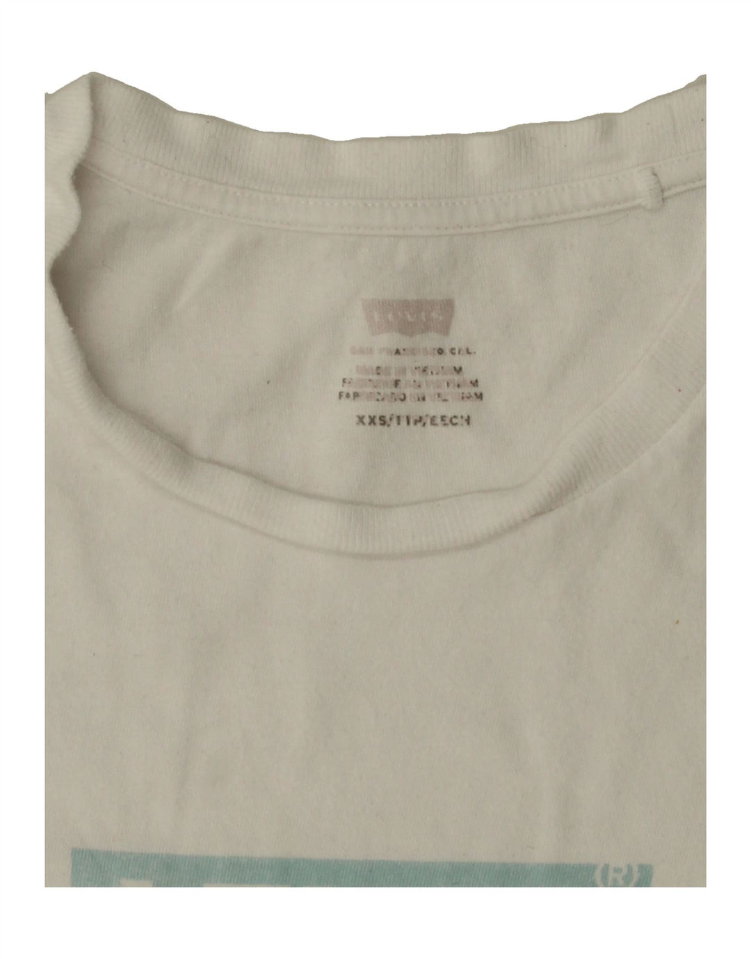 LEVI'S Womens Graphic T-Shirt Top UK 2 2XS White Vintage Levi's and Second-Hand Levi's from Messina Hembry 