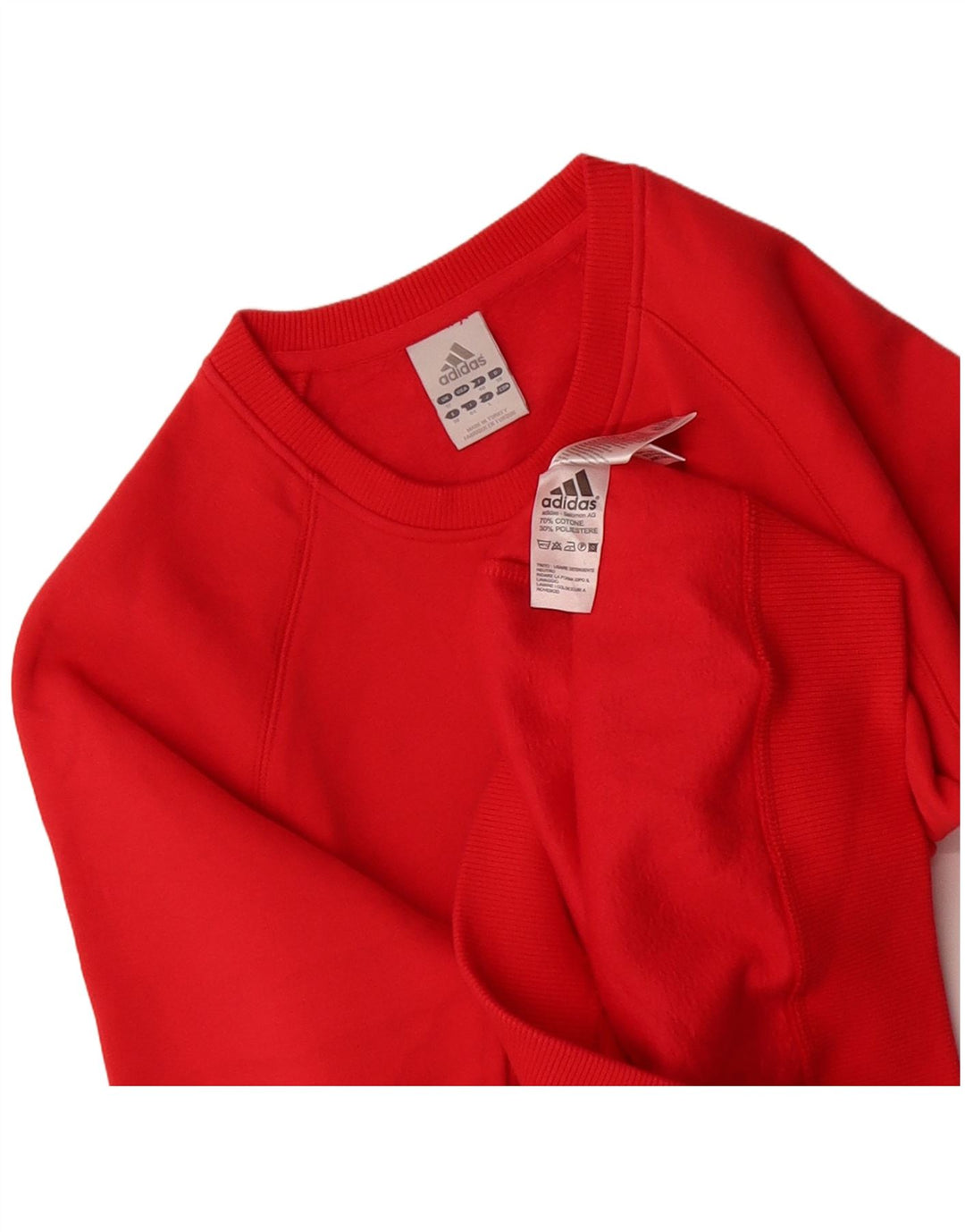 ADIDAS Womens Sweatshirt Jumper UK 12 Medium Red Cotton