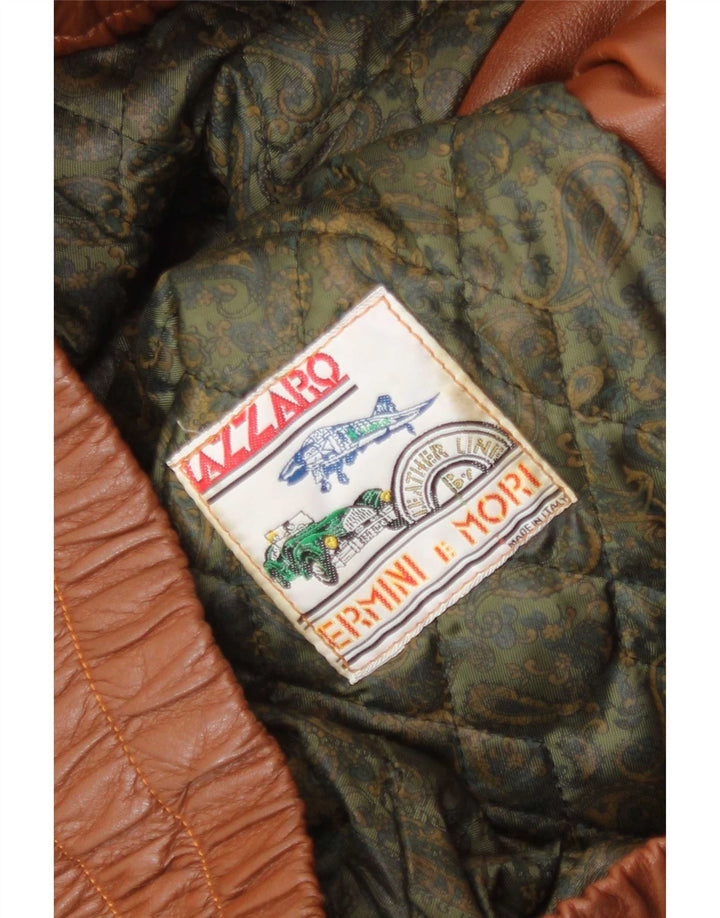 Vintage Womens Leather Jacket UK 14 Large Brown