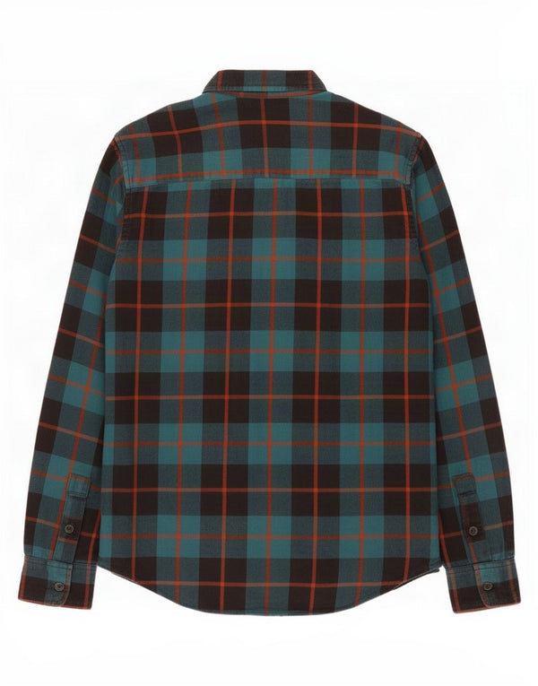 Wrangler Mens Flannel Shirt Small Green Check Cotton