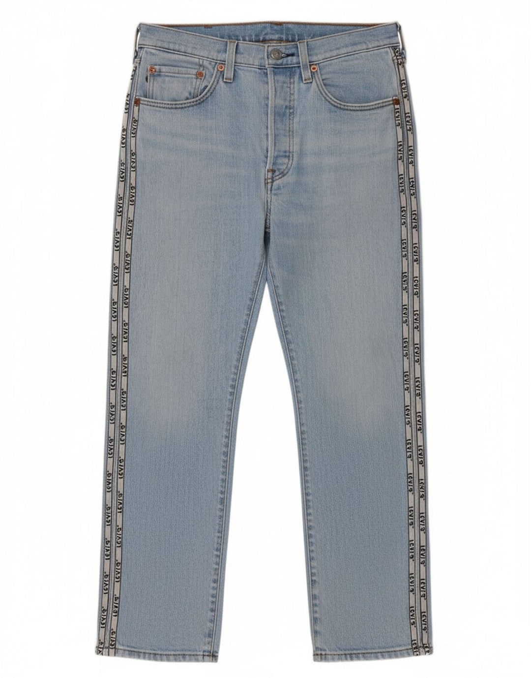 Levi's Womens 501 Graphic Straight Jeans W26 L26 Blue Cotton