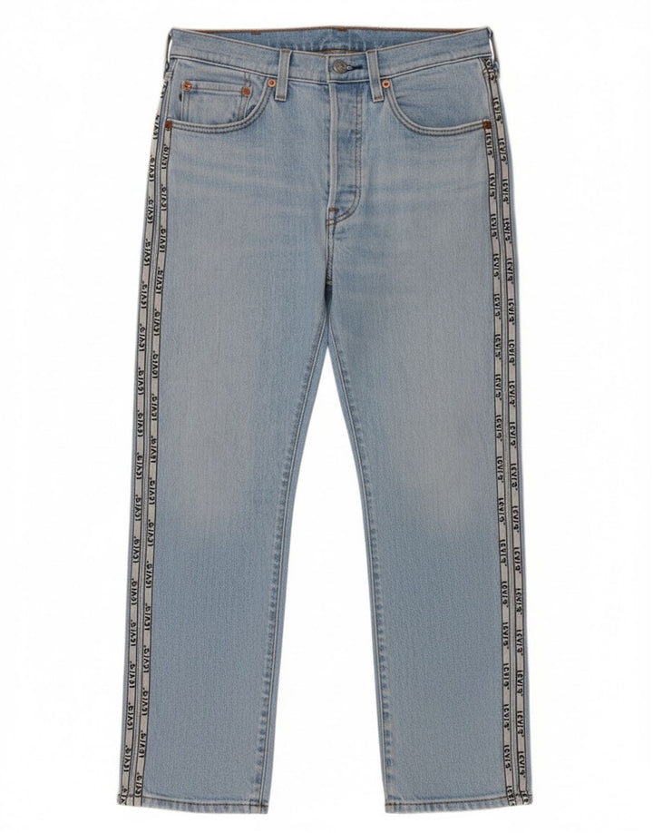 Levi's Womens 501 Graphic Straight Jeans W26 L26 Blue Cotton