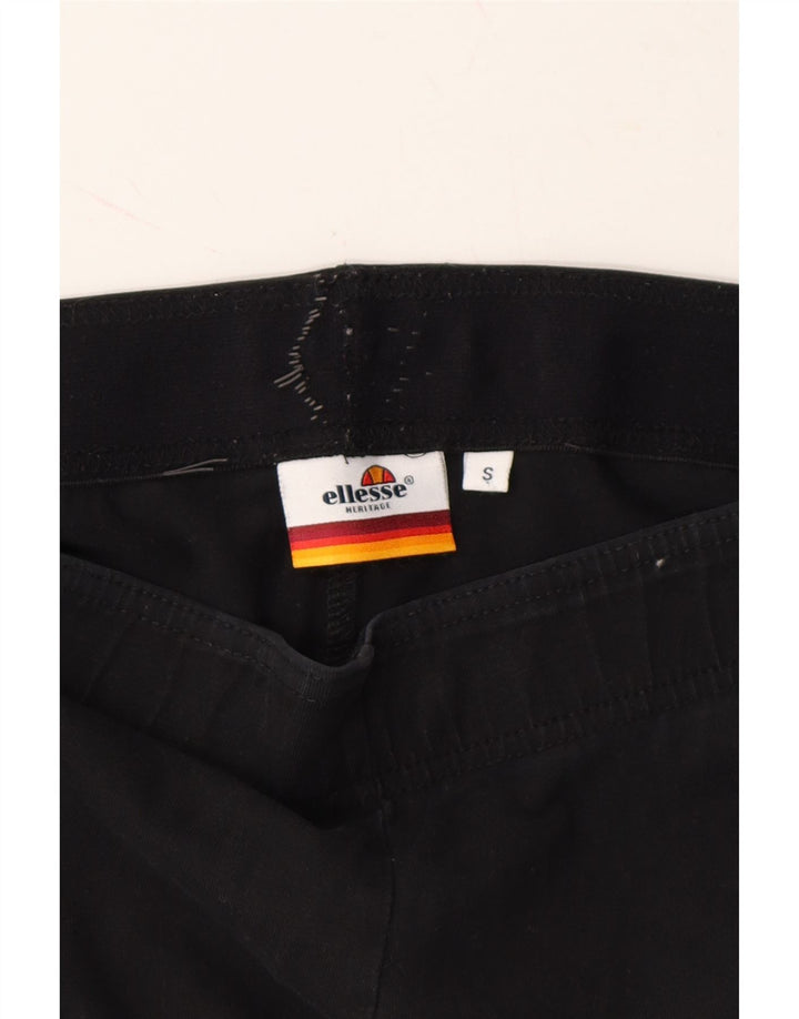 ELLESSE Womens Graphic Leggings UK 8 Small Black Vintage Ellesse and Second-Hand Ellesse from Messina Hembry 