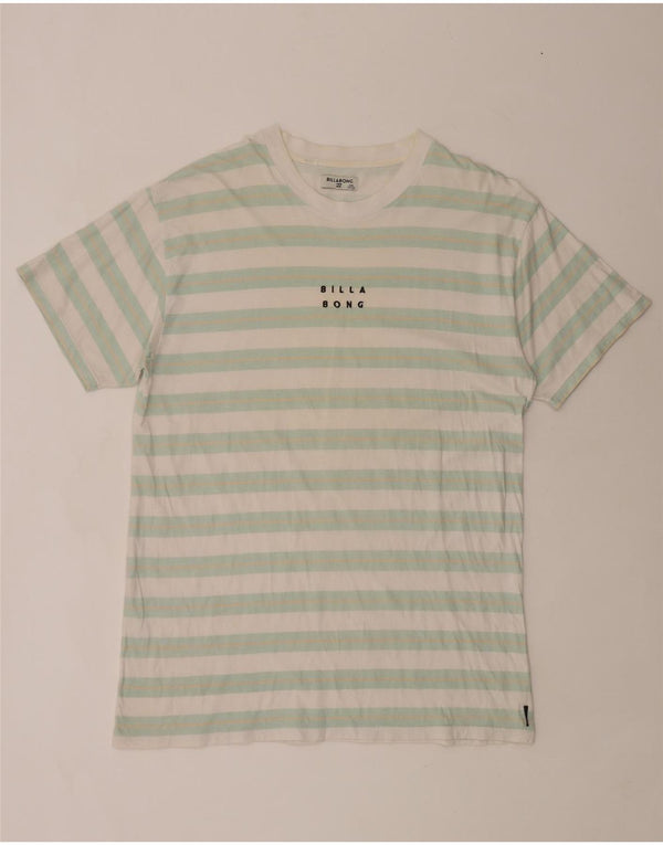 Billabong Mens T-Shirt Top 2XL Green Striped Cotton