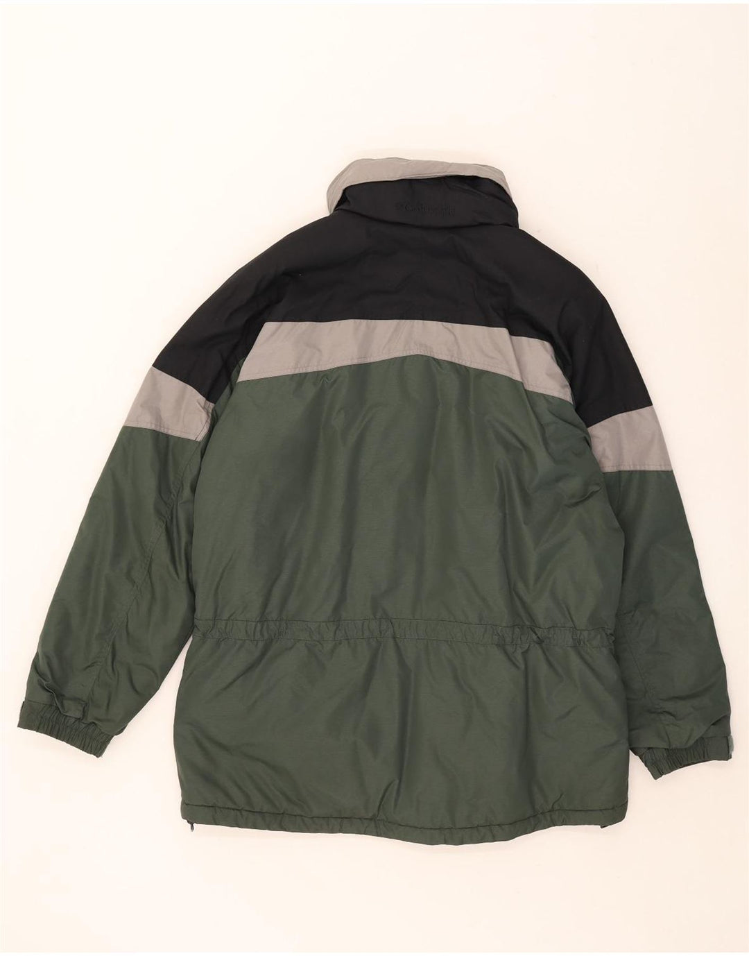 Columbia Mens Hooded Ski Jacket UK 38 Medium Green Colourblock Nylon
