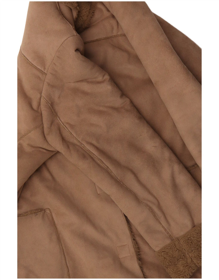 ARMANI Womens Sherpa Overcoat UK 16 Large Beige