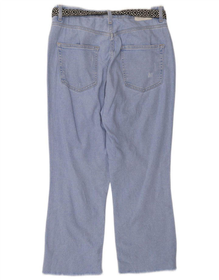 Zara Womens Distressed Cropped Jeans EU 38 Small W28 L24 Blue Cotton