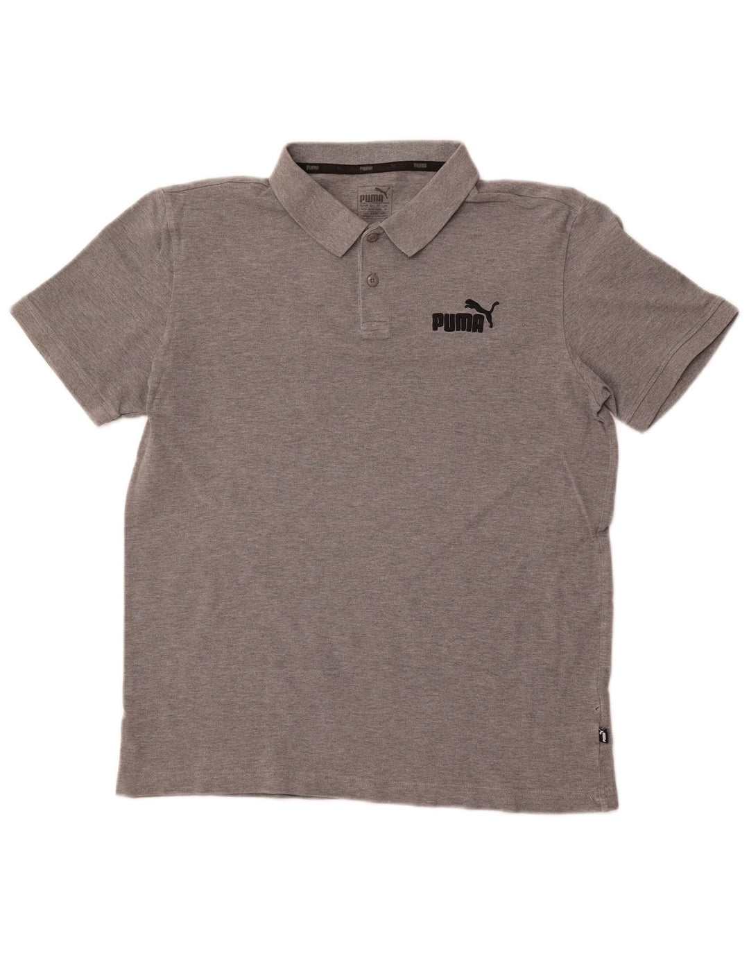 PUMA Mens Polo Shirt Medium Grey Cotton