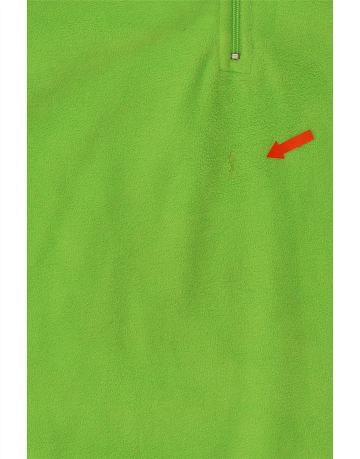 BRUGI Womens Zip Neck Fleece Jumper UK 16 Large Green Polyester Vintage Brugi and Second-Hand Brugi from Messina Hembry 