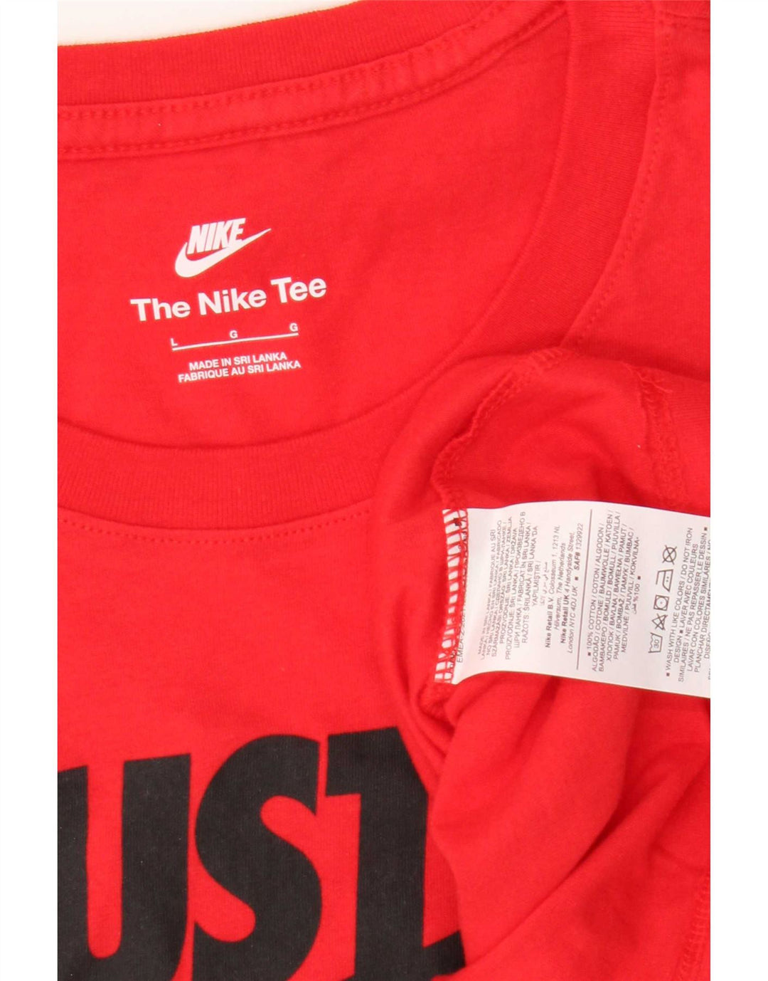 Nike Mens Graphic T-Shirt Top Large Red Cotton