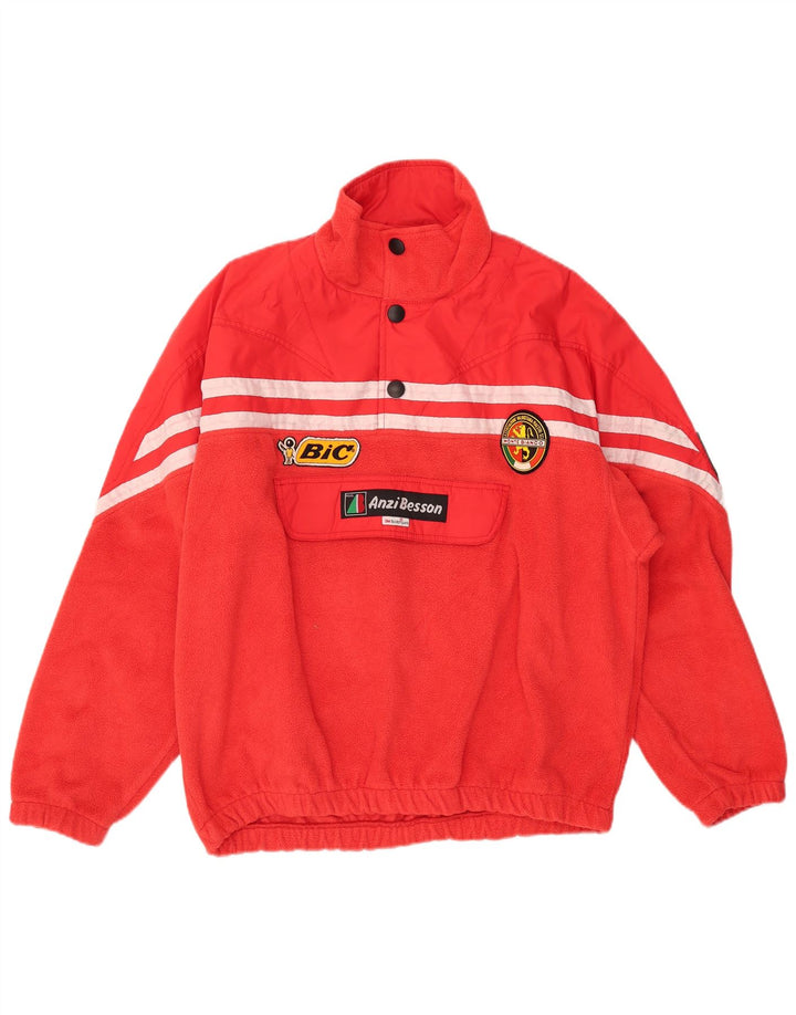Anzi Besson Mens Loose Fit Graphic Fleece Jumper IT 50 Medium Red