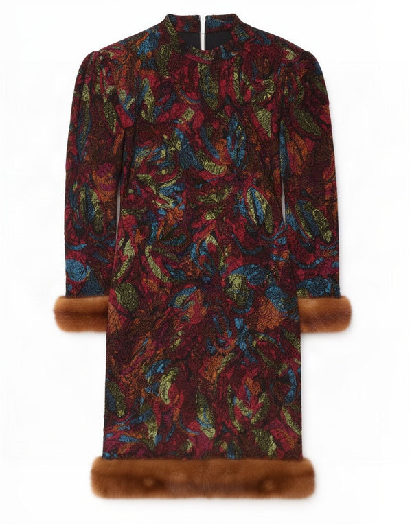 Vintage Womens Abstract Pattern Shift Dress UK 12 Medium Multicoloured