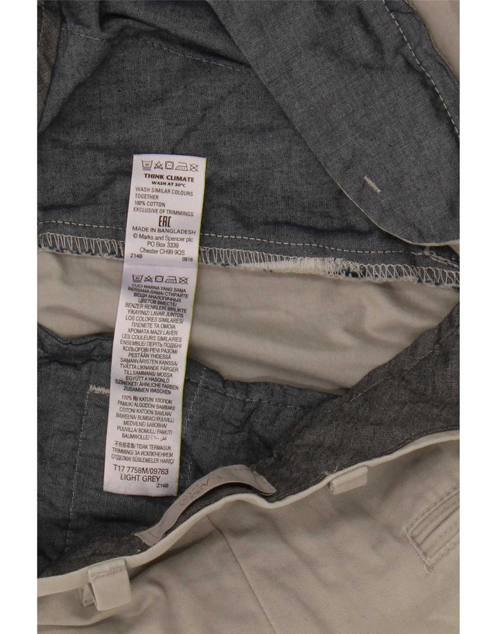 Marks & Spencer Mens Chino Shorts W36 Large Grey Cotton
