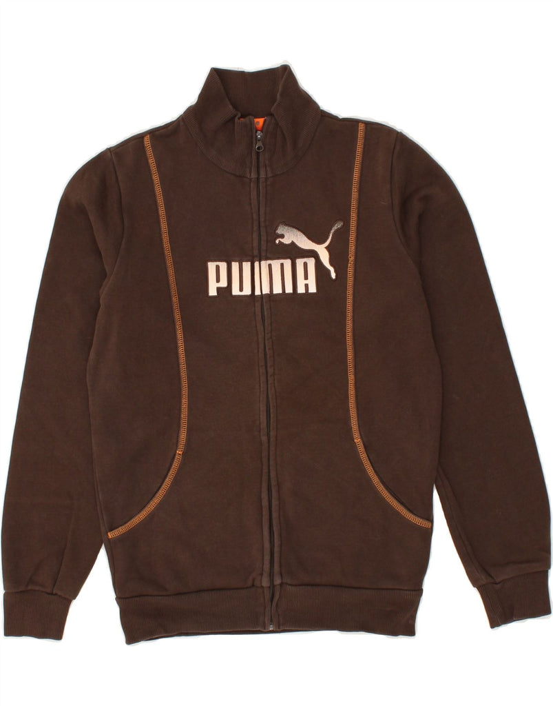 PUMA Boys Graphic Tracksuit Top Jacket 11-12 Years Brown Cotton | Vintage Puma | Thrift | Second-Hand Puma | Used Clothing | Messina Hembry 