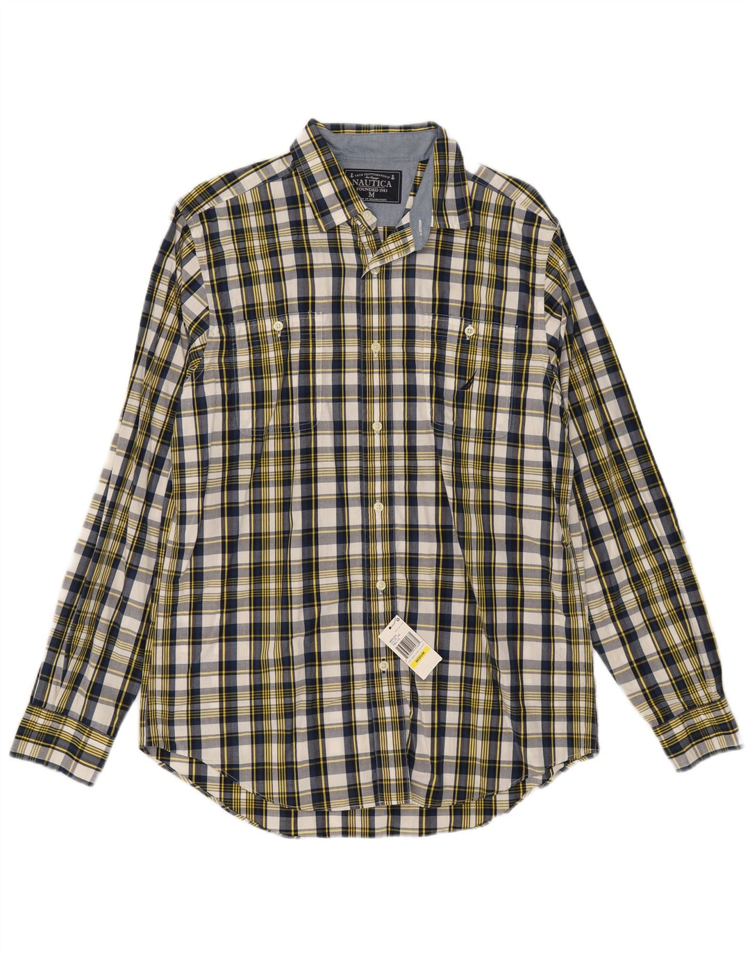 Nautica Mens Shirt Medium Multicoloured Check Cotton