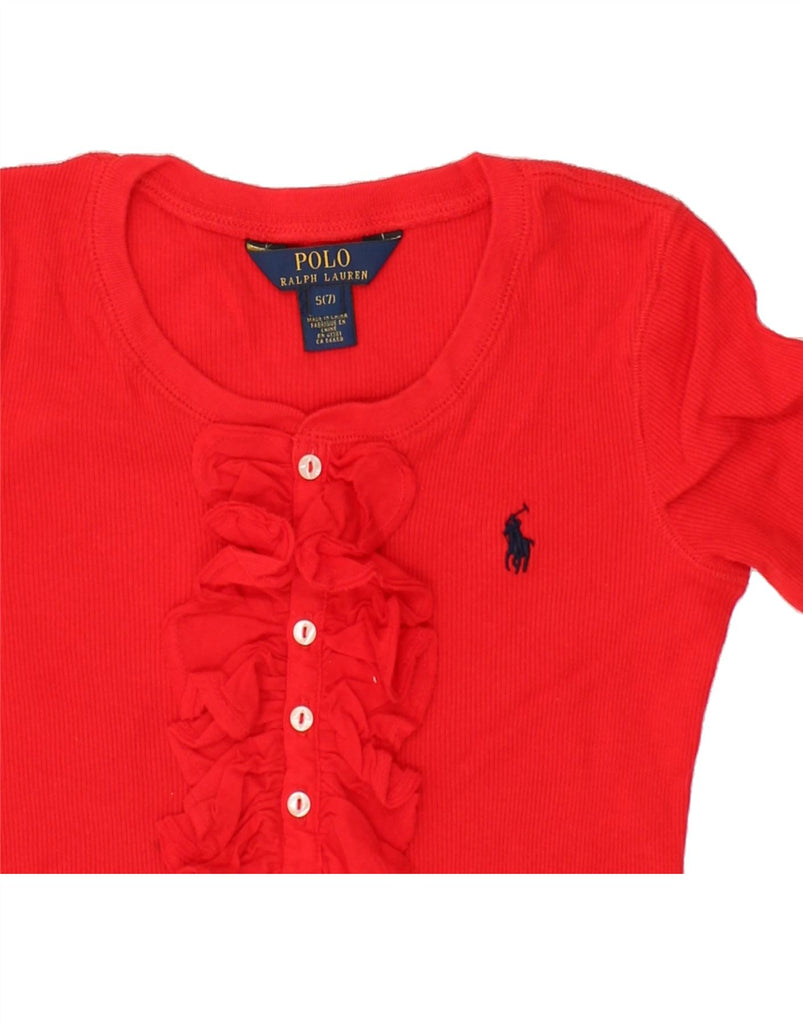 POLO RALPH LAUREN Girls Blouse Top 6-7 Years Small Red Cotton | Vintage Polo Ralph Lauren | Thrift | Second-Hand Polo Ralph Lauren | Used Clothing | Messina Hembry 