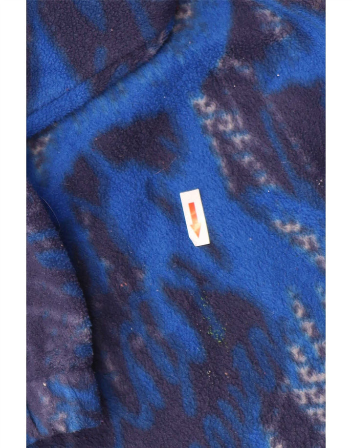 Lotto Mens Abstract Pattern Button Neck Fleece Jumper Large Blue