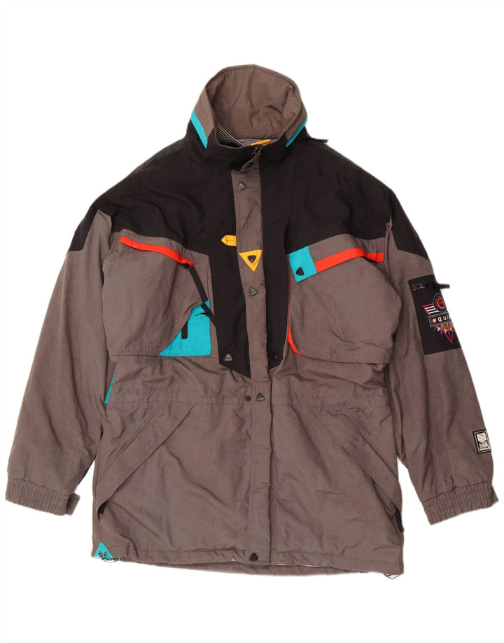 Helly Hansen Mens Graphic Ski Jacket UK 38 Medium Grey Colourblock